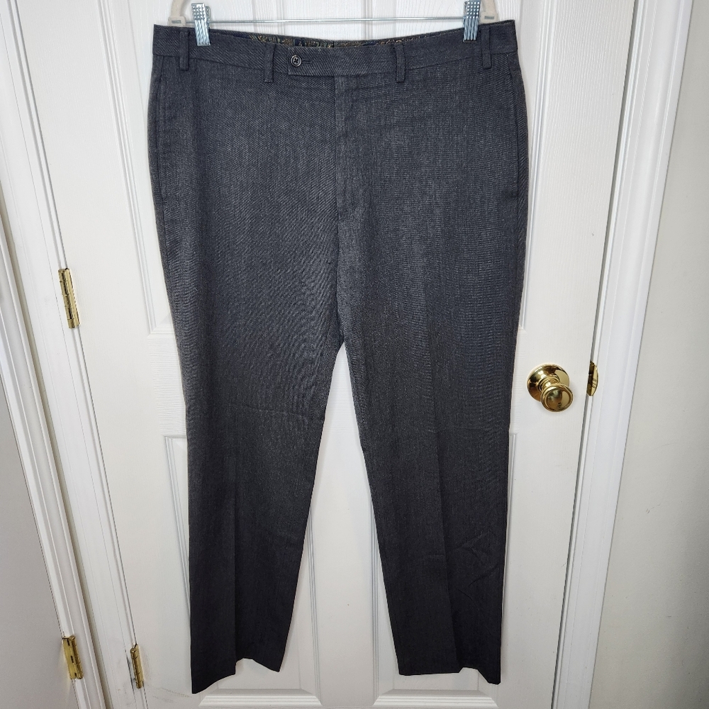 Mens Lauren Ralph Lauren Grey Dress Work Pants Flat Front Size 35 X 32